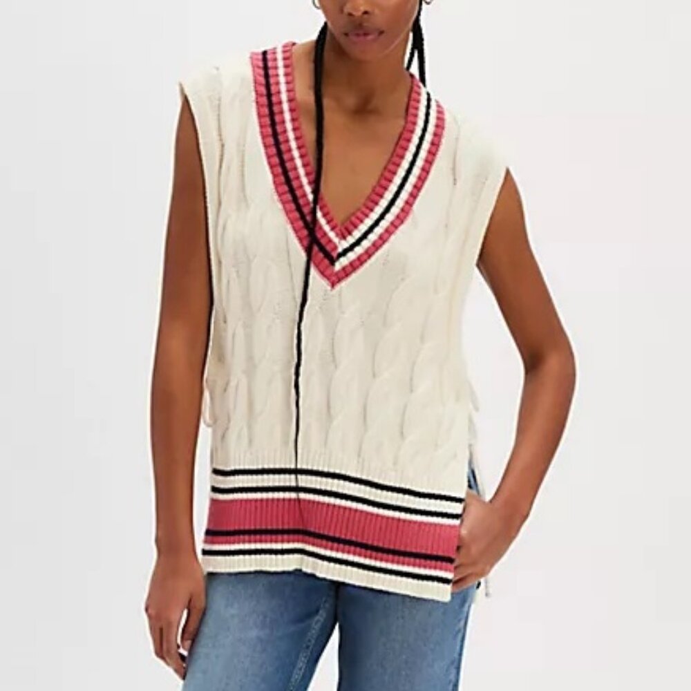 NWOT Free People Coastal Prep Poncho Top